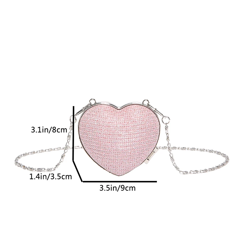 Summer Mini Bag for Women Trend 2024 New Fashion 6 Color PU Leather Versatile Heart-shaped Chains Shoulder Crossbody Female Bags