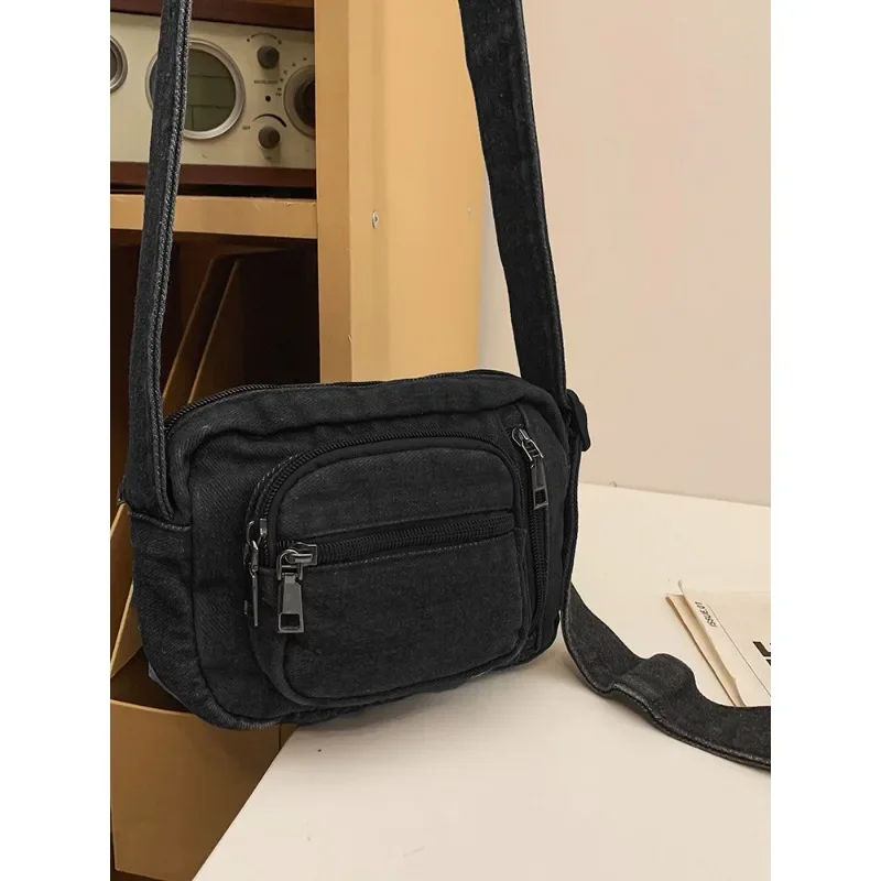 Simple Solid Color Retro Denim Shoulder Bag Casual Versatile Crossbody Bag 2024 Hot Sale Bags Unisex Bolsas Femininas