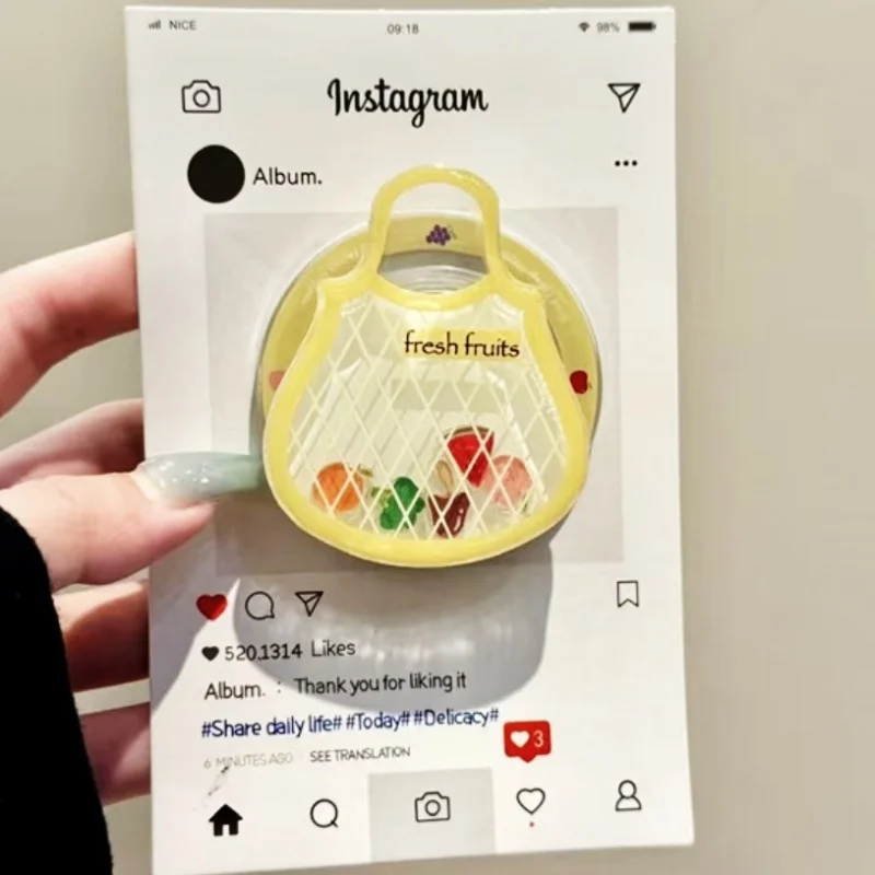 

Милый мультяшный зыбучий песок, встряхивающий фрукты для Magsafe Griptok, держатель для телефона, подставка для кольца на палец, поддержка IPhone 15, кронштейн для девочек