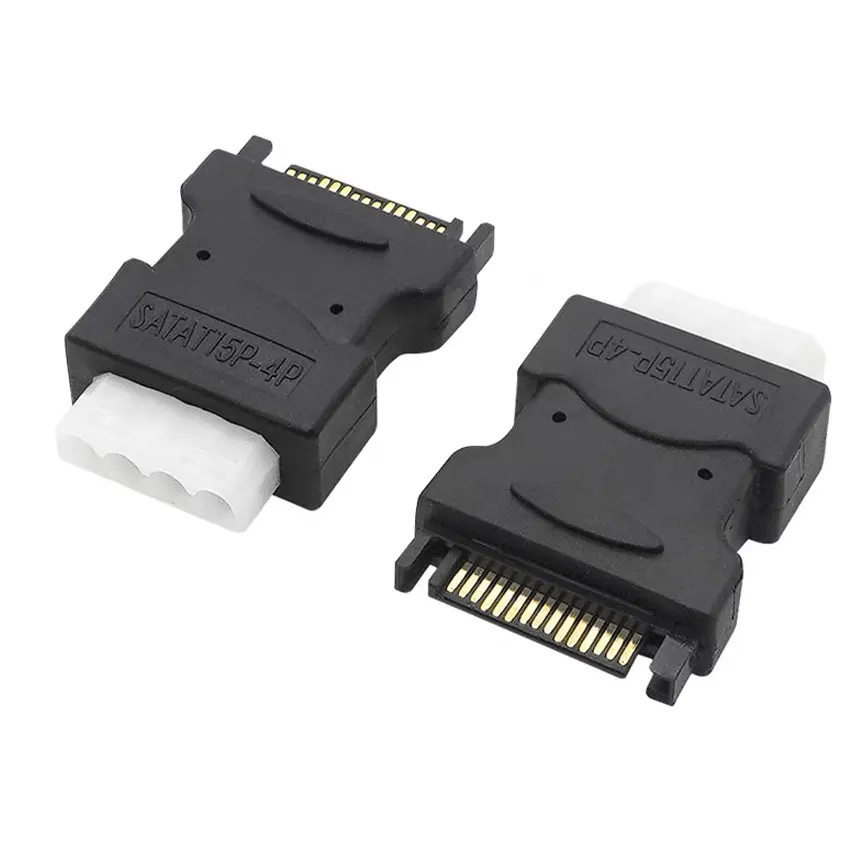 1PCS 15Pin SATA Male to 4 Pin Molex IDE Female Power Adapter Hard Drive HDD Power Connector Converter Cable for PC Computer