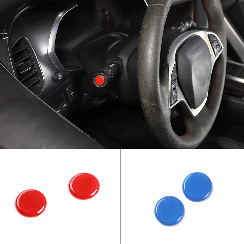 

For 2014-19 Chevrolet Corvette C7 ABS Red Car Styling Car Headlight Switch Wiper Lever Knob Cover Trim Stickers Auto Accessories