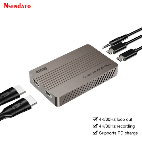 Tarjeta de captura de vídeo Ezcap366 GameLink RAW Plus HDMI 4K USB 3,2 tipo CHDMI grabadora de Audio y vídeo con línea de 3,5mm para transmisión en vivo de PC