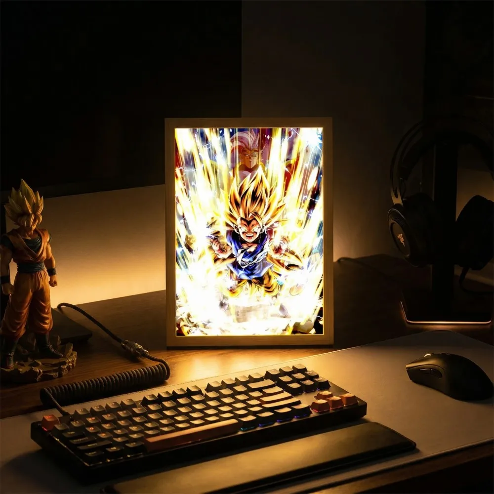 

Светодиодный светильник Gogeta Super Saiyan: Тематическая светящаяся настенная игрушка-ночник для общежития и гостиной, атмосферная лампа, простой декор