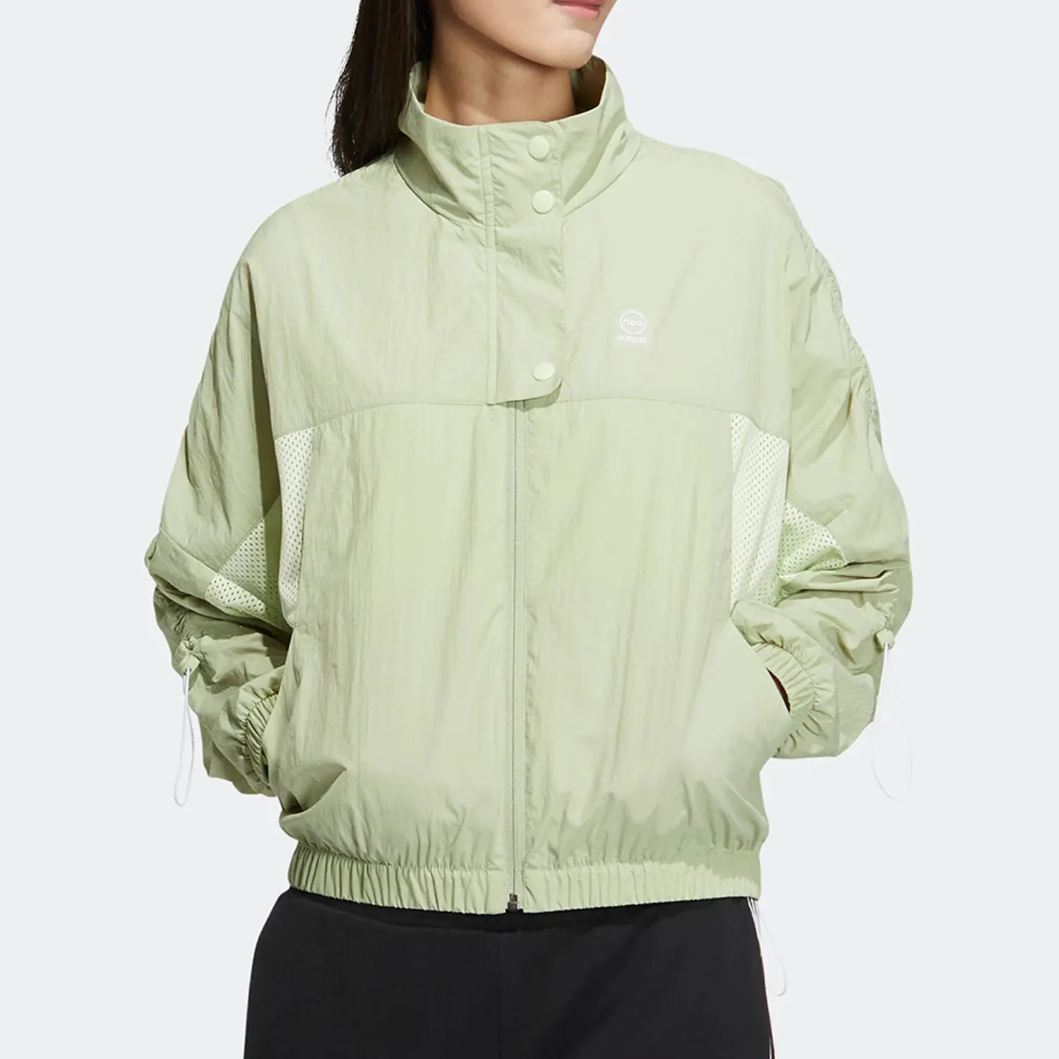 

Adidas Genuine Neo Новая женская спортивная тканая куртка с воротником-стойкой HS8843