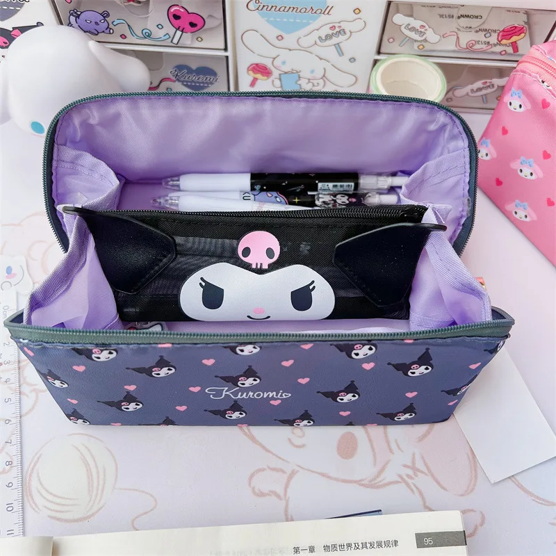 Sanrio Anime Lớn Dung Tích Đựng Kawaii Cinnamoroll Mỹ Giai Điệu Trường Túi Đựng Hoạt Hình Hộp Đồ Dùng Văn Phòng Phẩm Bán Buôn