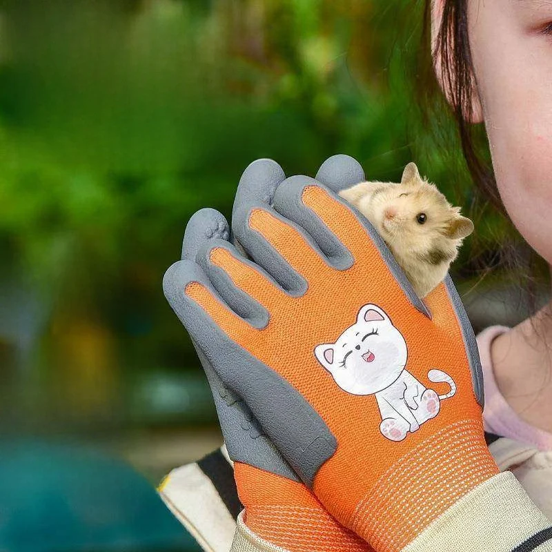 

Children's Cartoon Gardening Gloves Anti-Bitehamster Parrot Protection Long Wrist Length Non-Disposable Home Living entials