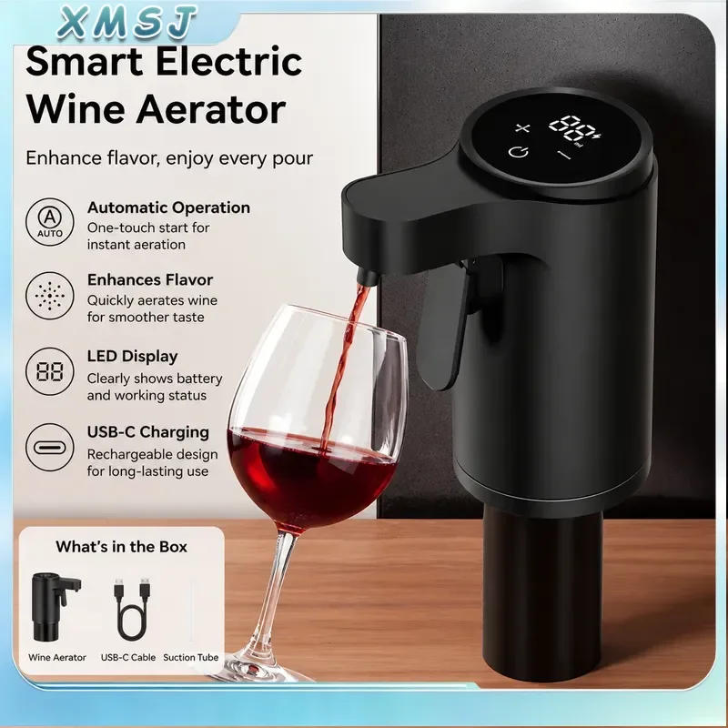 Automatic Wine Dispenser Smart Sensor Electric Pump 4 Modes Touch Screen Digital for Red Wine Whiskey Liquor Decanter