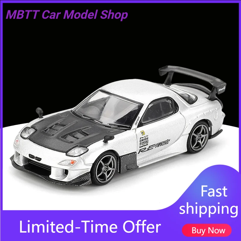 mini-gt-1-64-マツダ-rx-7-re-amemiya-シルバーメタリック合金ダイキャストカーモデルコレクションギフト在庫あり-1106