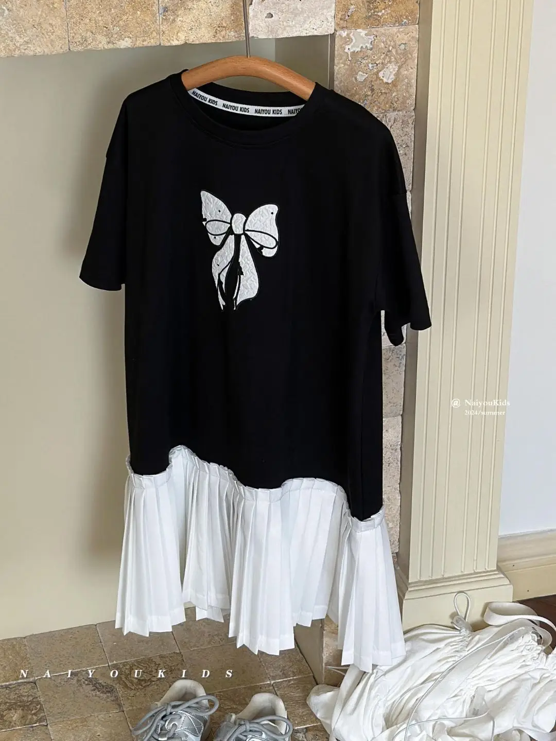 Girls' dress, cotton large lapel navy style dress, autumn collection for infants and toddlers, party