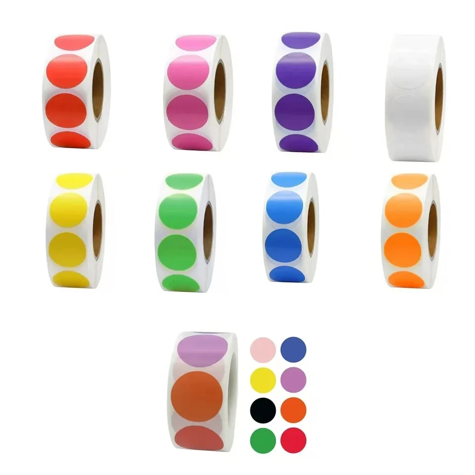 1000 stks Ronde Kleurcode Dot Stickers Verwijderbare 1.3 cm Chroma Label voor Inventaris Organiseren, Bestandsclassificatie Briefpapier Sticker