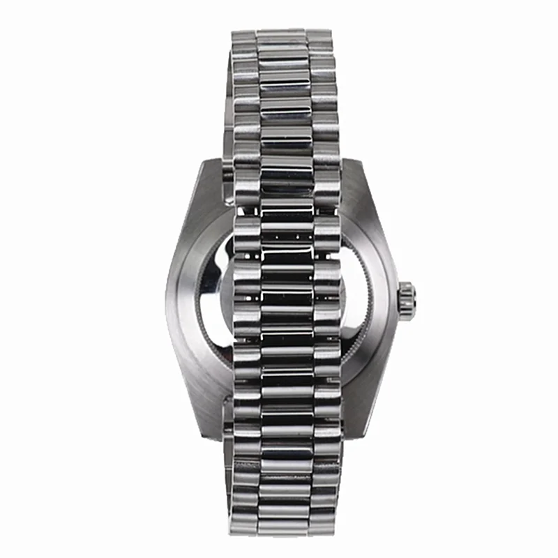 High Quality 36mm 39mm Sapphire Crystal 316l Steel Watch Case And President Strap For Nh35a Nh36 Nh34 Automatic Movement MOD