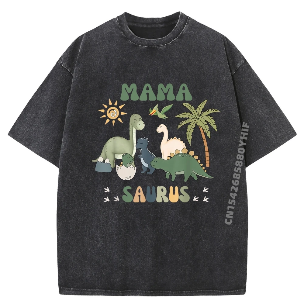 

Mamasaurus T Rex Dinosaur Mama Saurus Family Matching Graphic T Shirts Comfortable Washed Shirt Hot Sale