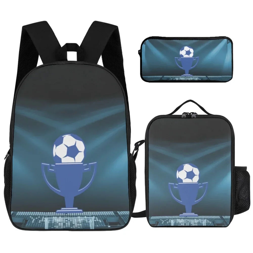 

16in cartoon printed backpack&lunch box&pencil case three piece set, lightweight material easy to wipe, suitable for school use