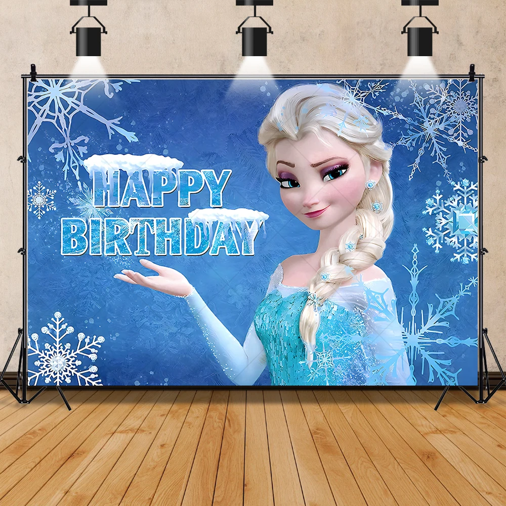 Princess Elsa Frozen Castle Background Birthday Decoration Anna Party Baby Girl Kid Birthday Gift Custom Photo Photography Props