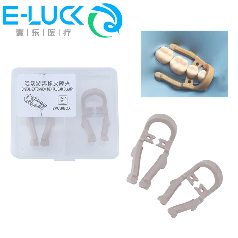 

Dental Rubber Dam Clips Resin Clamp Distal Extension Premolar Barrier Size Long Short Dentistry Teeth Repair Tools 2pcs/box