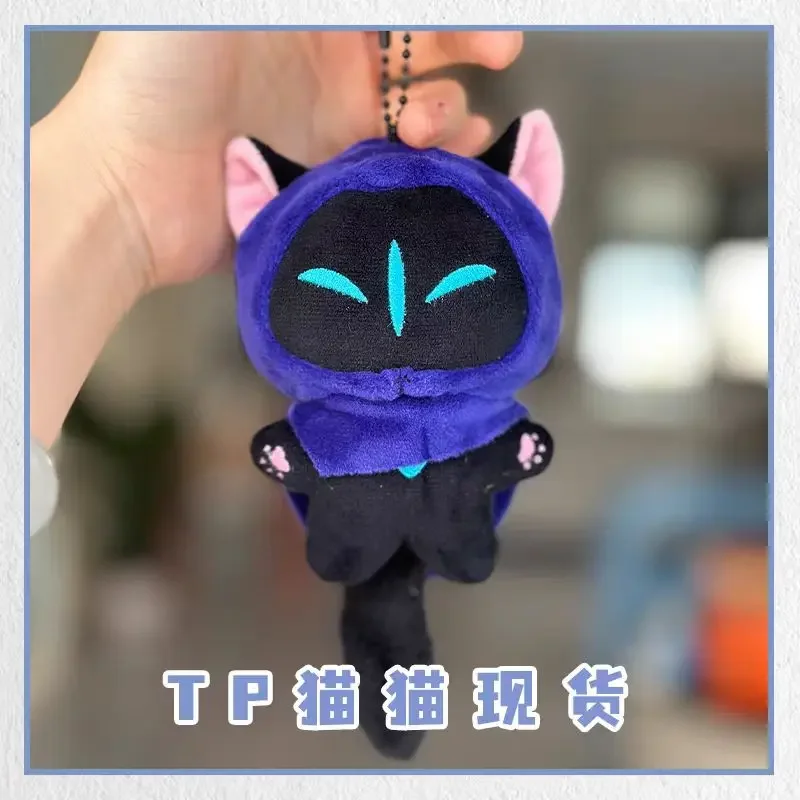 10 Cm Stuffed Valorant OMEN Shadow Cat Plush Keychain Cute Keychain Doll Gift for Gamers Collectors Soft Fluffy Toy Charm