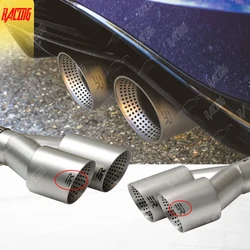 Double Outlet Exhaust Tips Frosted Stainless Steel Car Muffler System Universal Suitable 51mm 60mm 63mm for GTI MK7 Golf7 Nozzle