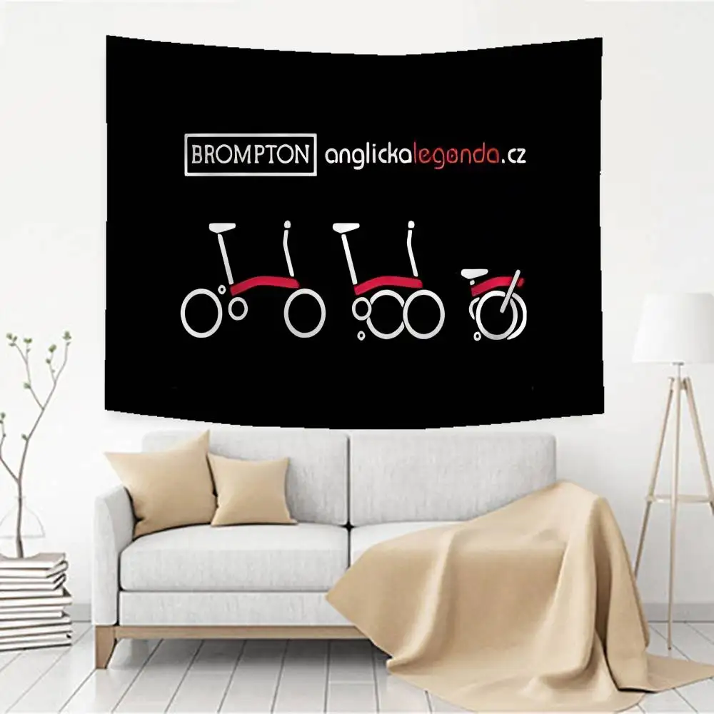 Brompton LOGO Anime Tapestry Hanging Tarot Hippie Wall Rugs Dorm Home Decor