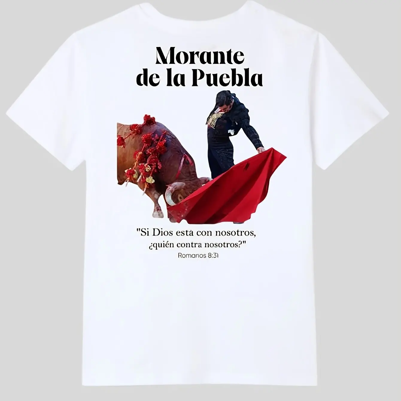 Camiseta Eterno Morante para Hombre, Diseño de Torero de Puebla, Temática de la Lucha de Toros Española, Cuello Redondo Informal con Estampado Gráfico de Torero