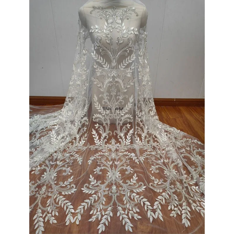 tissu-en-dentelle-douce-a-paillettes-de-feuilles-tridimensionnelles-broderie-d'ongles-exquise-fait-a-la-main-pour-robe-de-mariee-accessoires-de-decoration-en-maille-nouvelle-collection