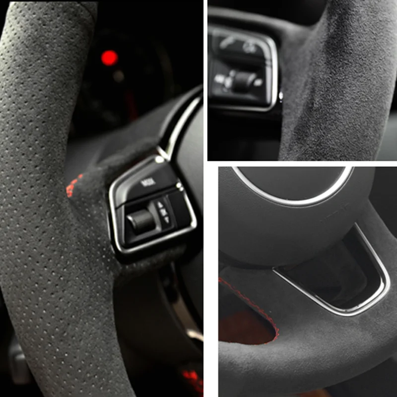 DIY Car Steering Wheel Cover Soft Suede For Mercedes-Benz S-Class W222 GLC A-Class W177 C-Class W205 E-Class W213 Accessories