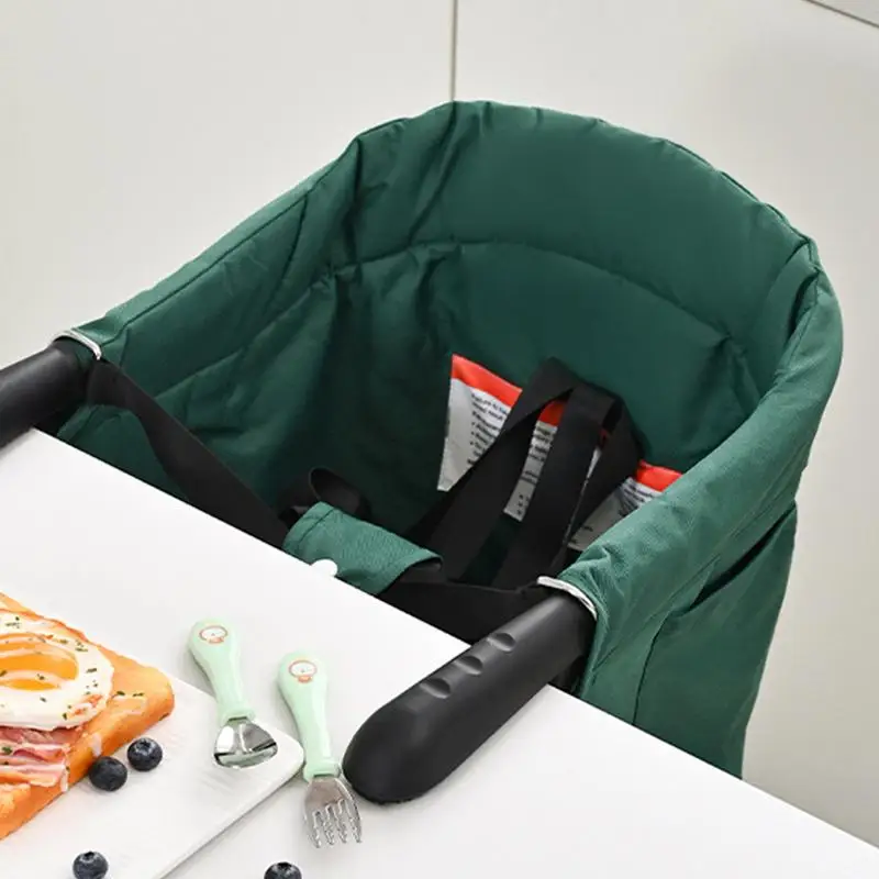 Silla de refuerzo para alimentación de bebé, asiento elevador ligero con correas de seguridad, mesa alta con Clip, plegable