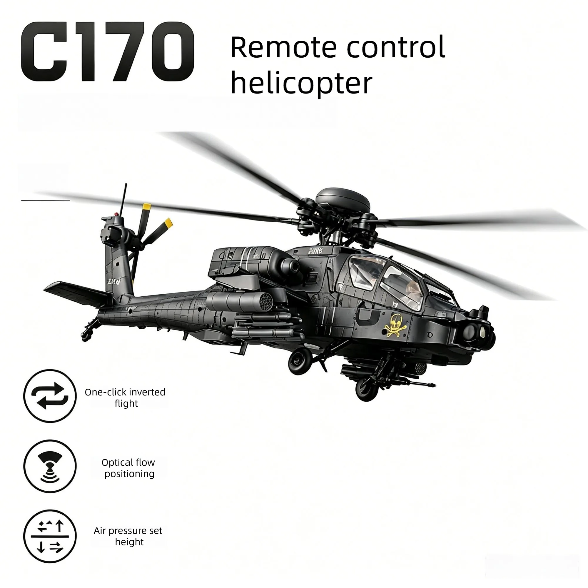 RC ERA Apache C170 Brushless Stunt Helicopter Remote-Controlled Model Aircraft with Optical Flow And Laser Positioning System