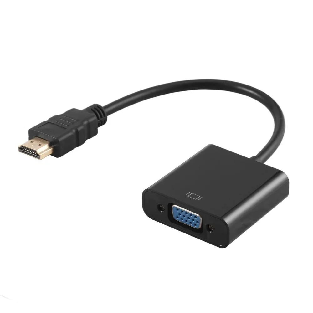 HDMI-compatible Male To VGA RGB Female HDMI-compatible To VGA Video Converter Adapter 1080P For PC Black Male-Female Adapter