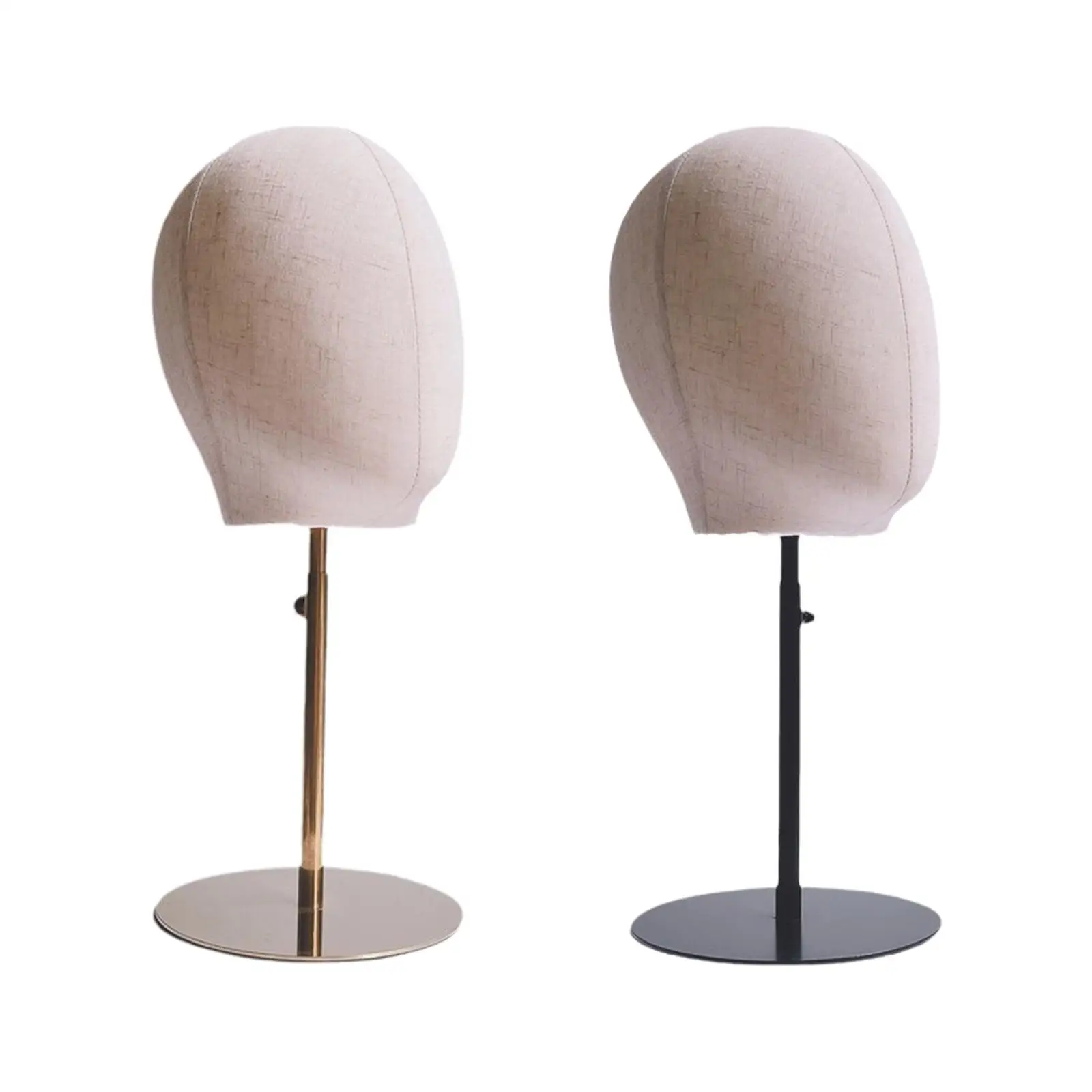 with Metal Base Wig Hat Display Holder Fashion Versatile Adjustable Height Tabletop Manikin Head Wig Holder for Shopping Mall