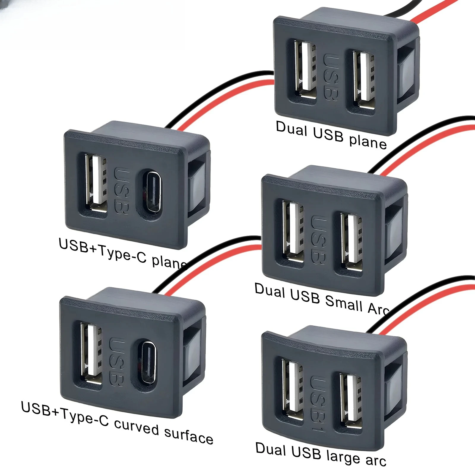 Enchufe hembra USB de doble capa tipo toma de corriente de carga de lámpara CUSB