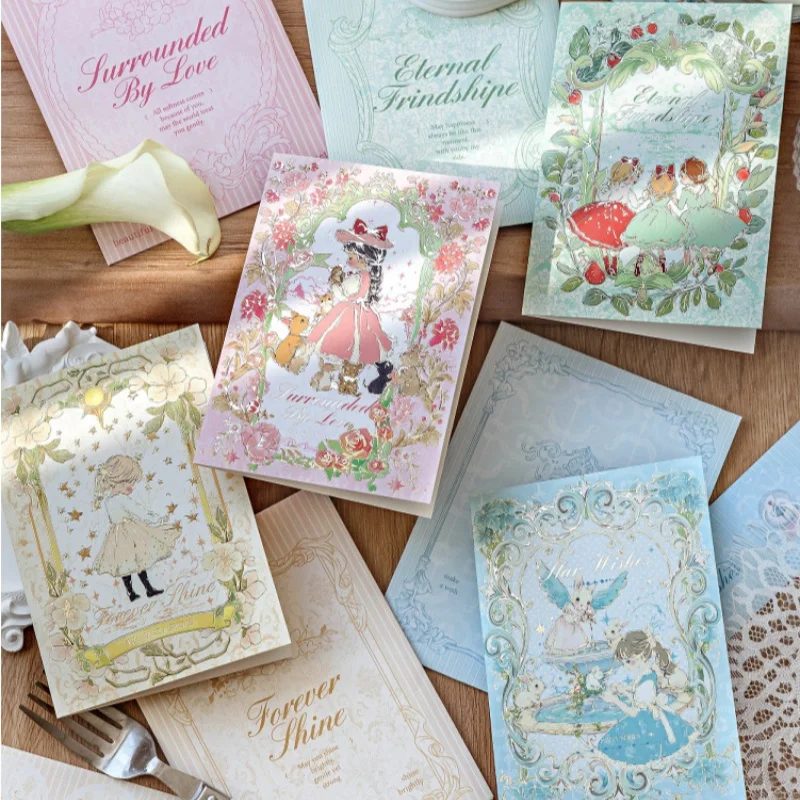 

Hot-Stamped Greeting Card & Envelope Set: Tea Party Series Birthday Greeting Cards, Gift Cards, and Stationery