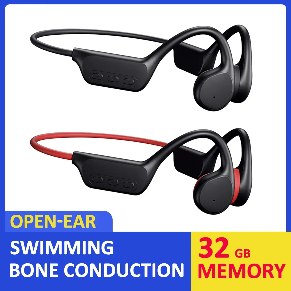 Auriculares inalámbricos X7 de conducción ósea, cascos impermeables IPX8 con memoria de 32GB, Bluetooth y micrófono, novedad