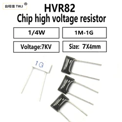 10Pcs HVR82 packaged chip glass glaze high-voltage resistor 0.25W 1G/1000M 2G ceramic microphone resistor