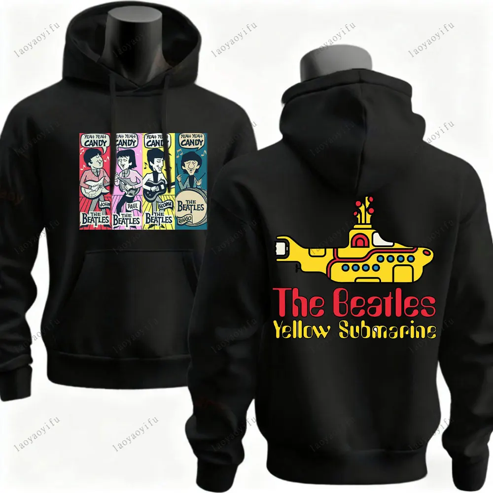 هوديي البيتلز بأكمام طويلة، أزياء الشارع، هودي بكتف منسدل، ملابس رياضية، ملابس جمالية #3