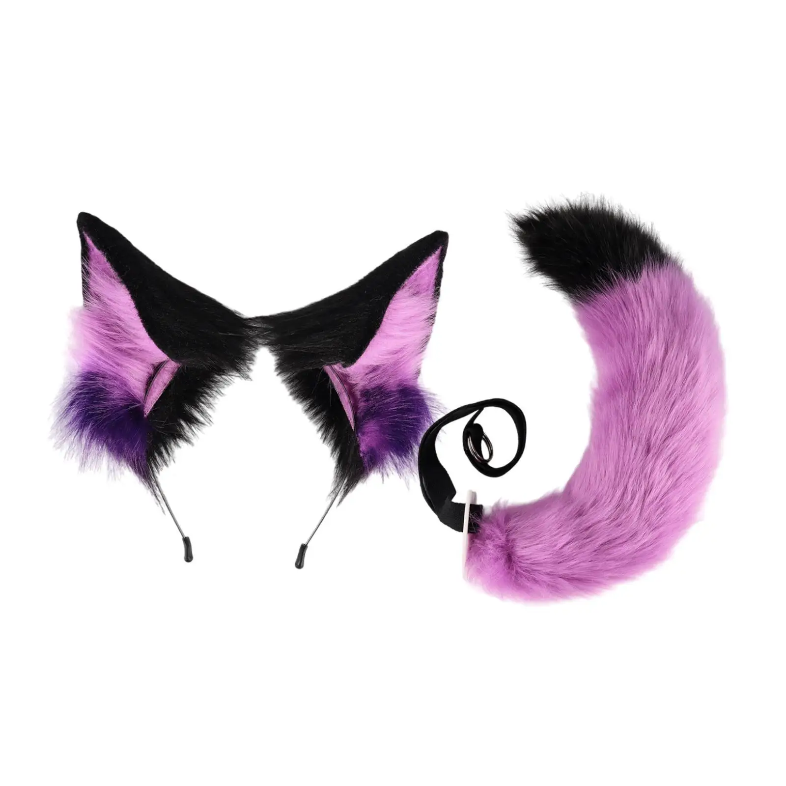 Animal Ears and Tail Set Cute Creative Plush Ears Hair Hoop for Festival Party