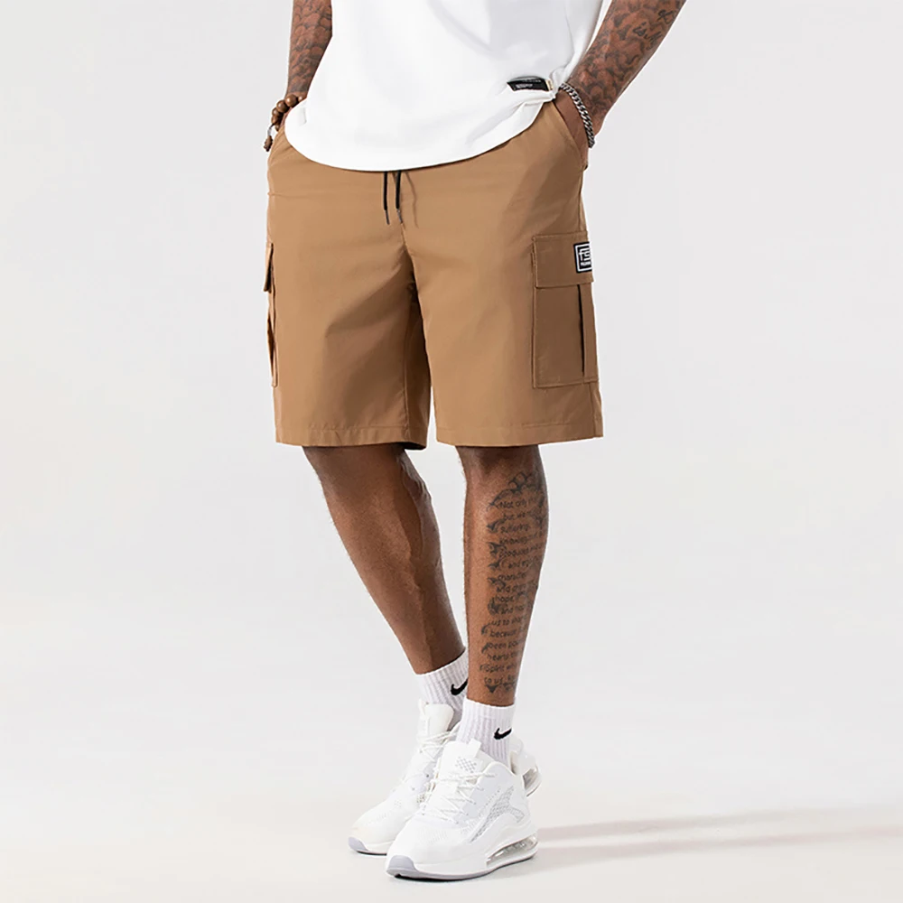 Мужские шорты-комбинезоны, рабочие брюки с несколькими карманами, летние быстросохнущие мужские шорты из ледяного шелка, незаменимые для повседневного спорта на открытом воздухе