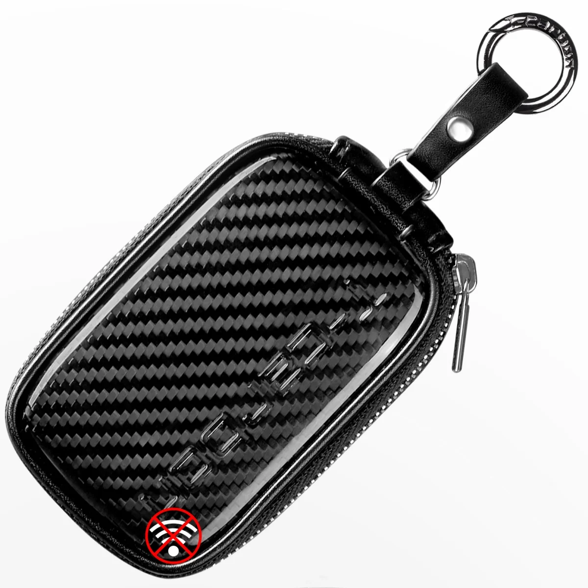 T-Carbon Factory Sale New Anti-theft Carbon Fiber Key Wallet Rear Position Car Keys Bag Chains Case