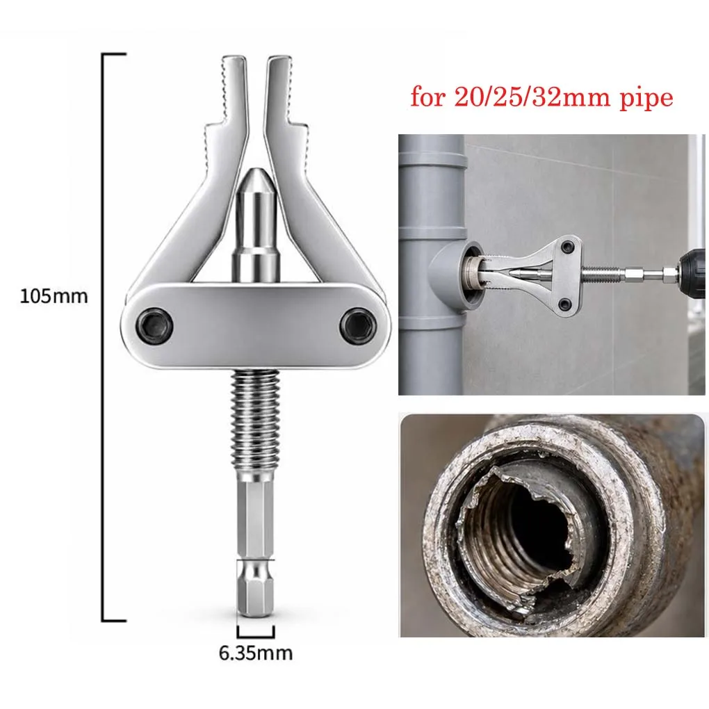 Broken Pipe Extractor For 20/25/32mm PPR PVC Plastic Pipes Hex Shank Drill Bit Removal Tool For Faucet Repair