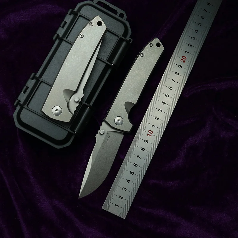 

LEMIFSHE new Real 154CM VECP Blade Titanium Handle Copper Washer Folding Knife Tactical Pocket Camping Hunting Outdoor EDC Tool