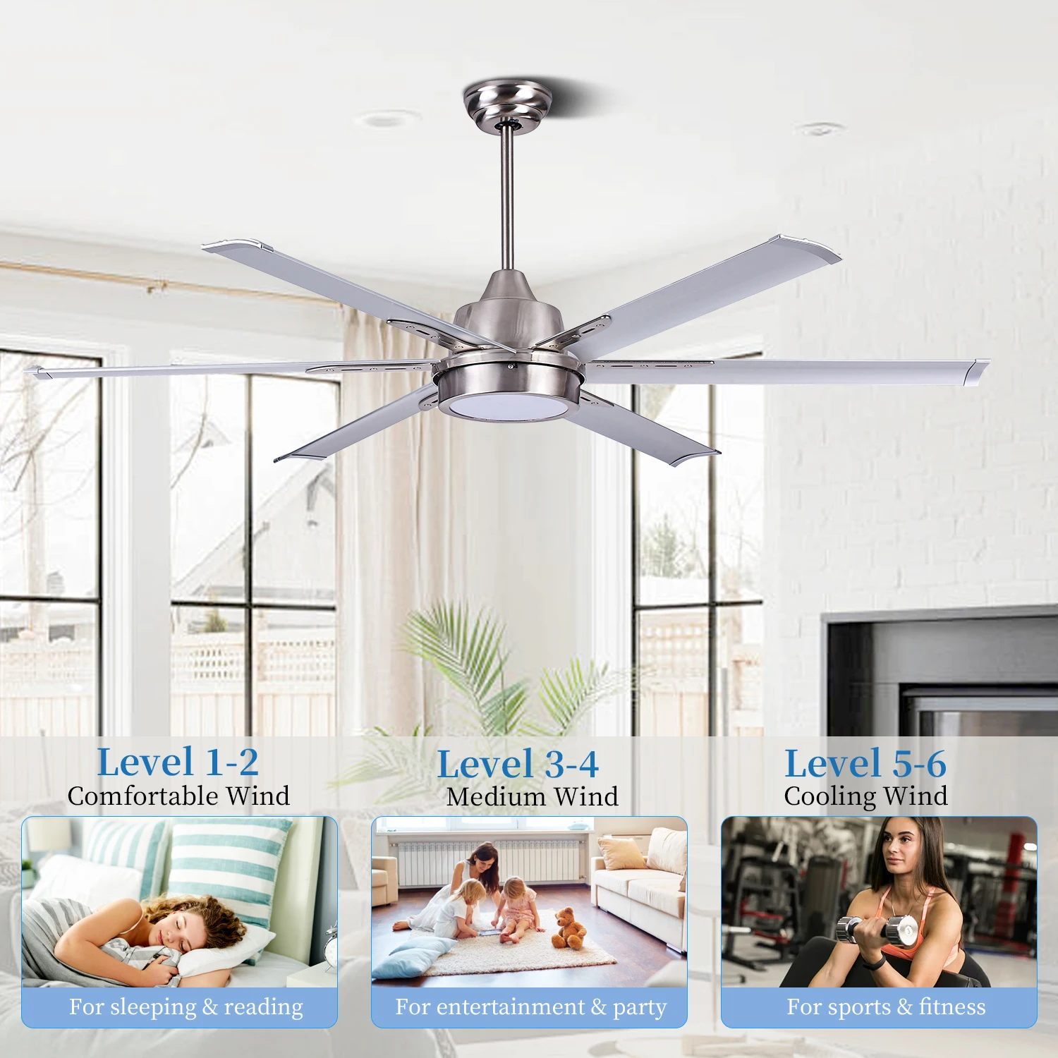 Industrial  Large Aluminum 60  - Ceiling Fan 60 Inch Industrial 评论和价格