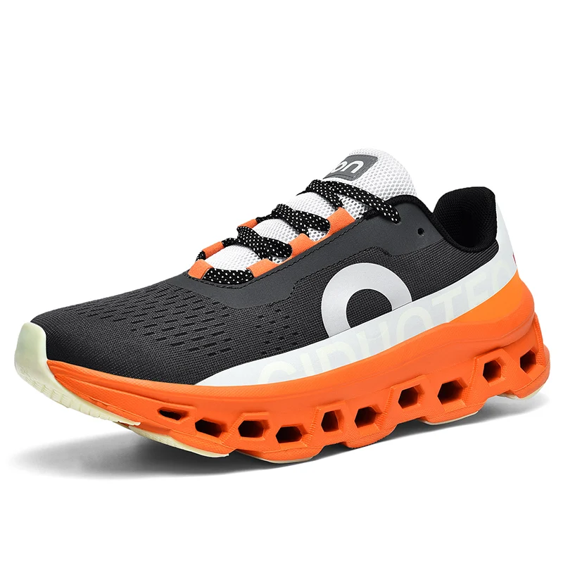 Men's breathable running shoes Fashion cushioning Running shoes Sports trendy shoes Popcorn sole Road shoes