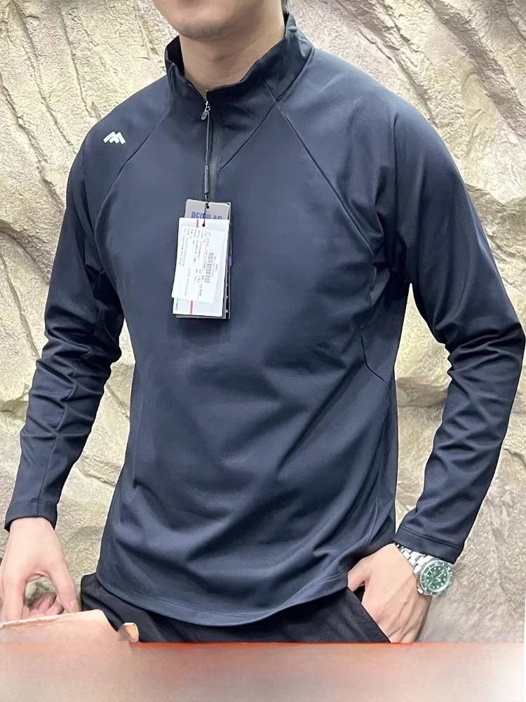 

AMASSRUVE Мужской Long Sve Fce Lined Base Layer irt f Zip Qui Dry Moisture ng Outdoor Sle Zipper Closure