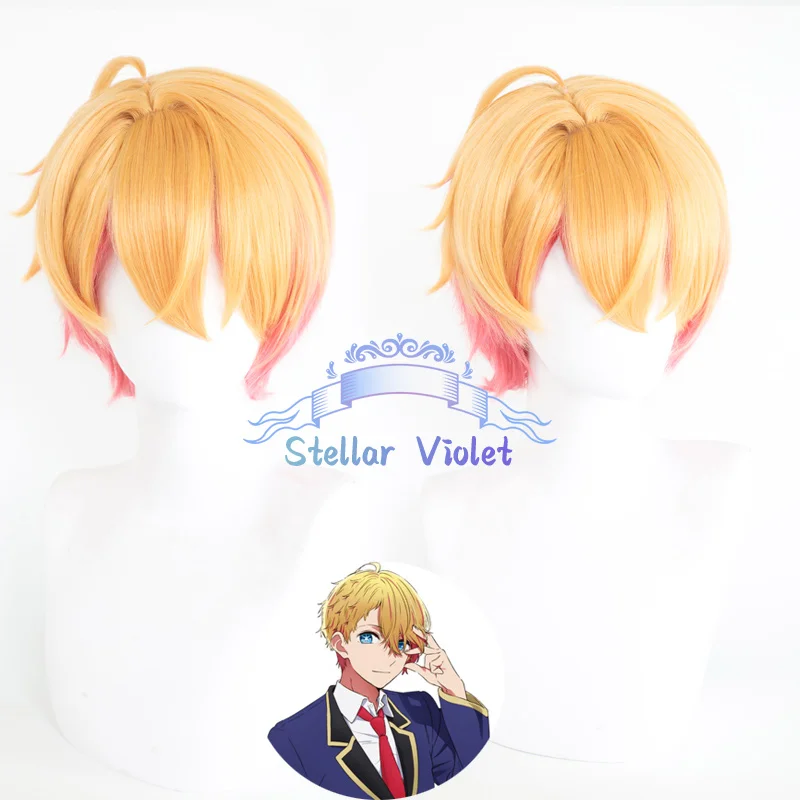 

Аниме Oshi No Ko Hoshino Akuamarin Косплей Парик Оранжевый Розовый 30 см Короткие термостойкие синтетические волосы Парики для вечеринок в стиле аниме + Кепка для парика