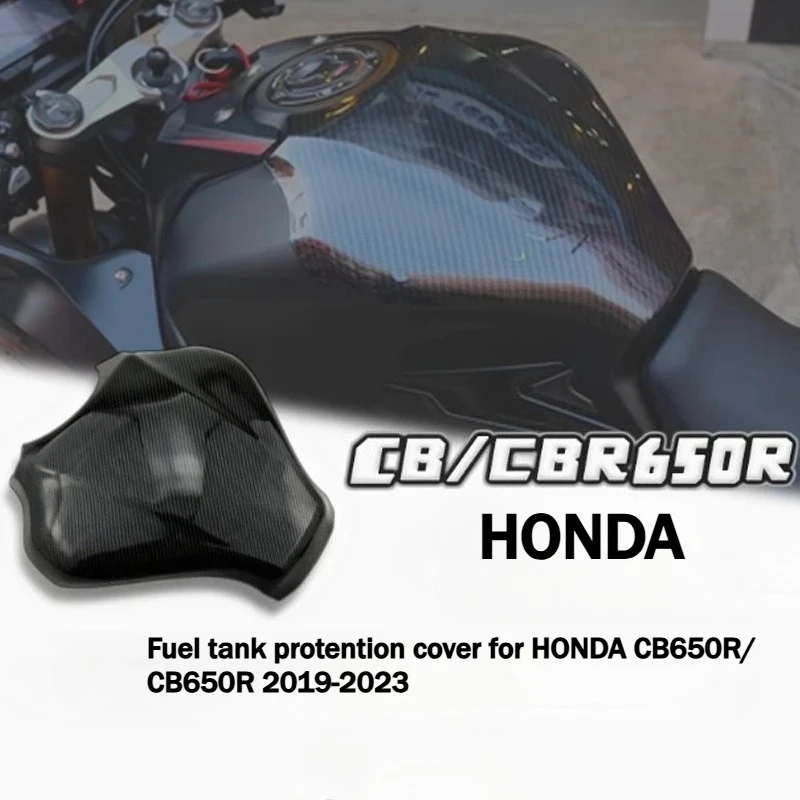 

For HONDA CB650R CBR650R 2019-2023 Motorcycle Fuel Gas Tank Covers Protector Guard Fairing Shell Protector Silver/Carbon Fiber