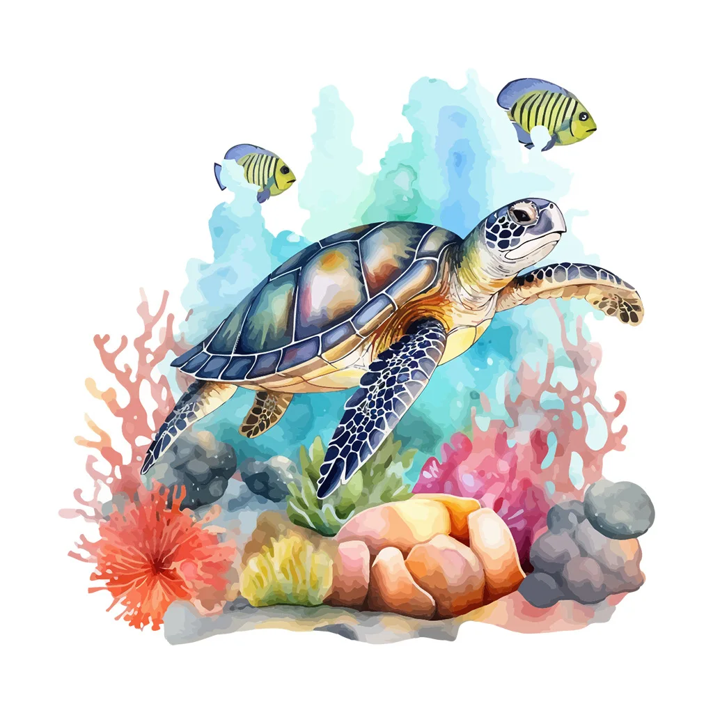 Wall Stickers Sea Turtle Ocean Coral for Kids Room Glow in the Dark Toilet Living Room Home Decor Decals Poster Room Wallpapers