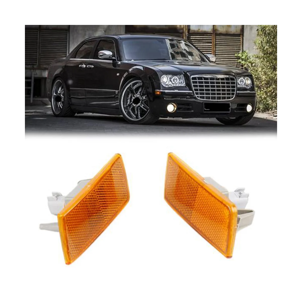 Car Left Right Front Bumper Side Turn Signal Lamp Marker Light Leaf Lamp for Chrysler 300 300C 04805860AA 