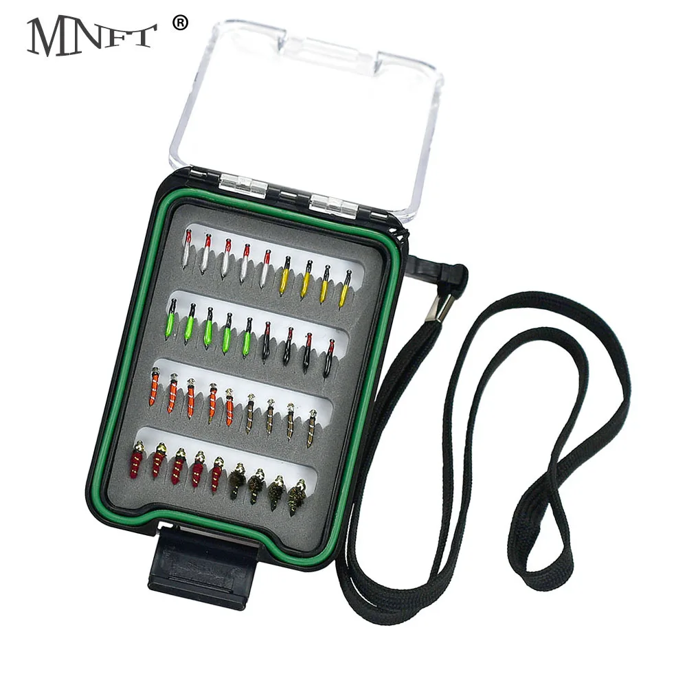 

MNFT 36Pcs/Box Nymph Bait Simulate Carp Trout Fly Fishing Lure Assortment With Box Fly Fishing Lures