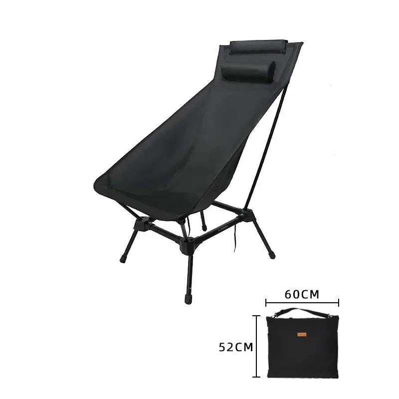 Portable Outdoor Folding Chair with Beach Backrest Aluminum Portable Camping and Fishing Moon Chair for Outdoors Furniture