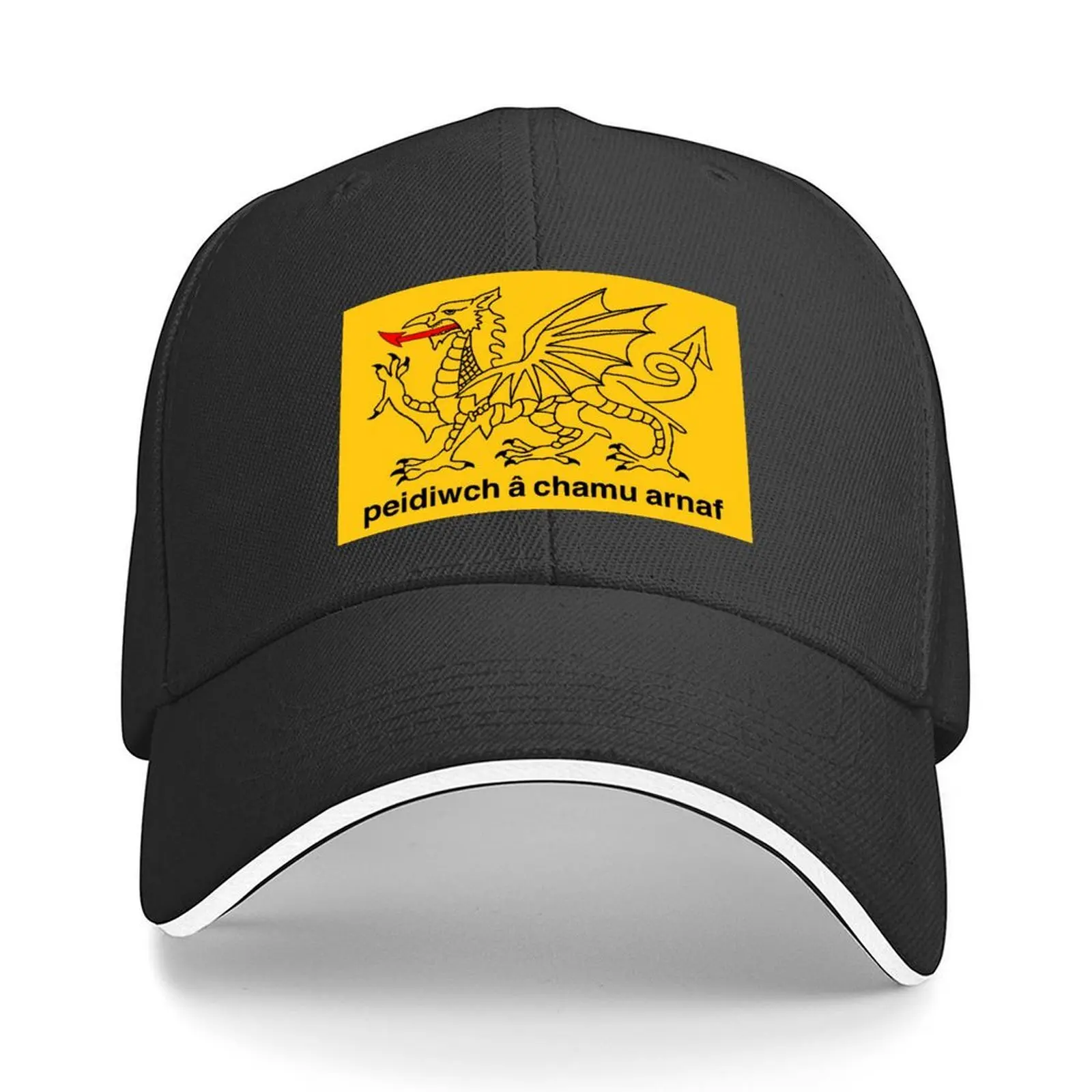 

baner gadsden cymraeg melyn (Yellow Welsh Gadsden Flag) Baseball Cap hats on offer custom caps New Hat Male Women's