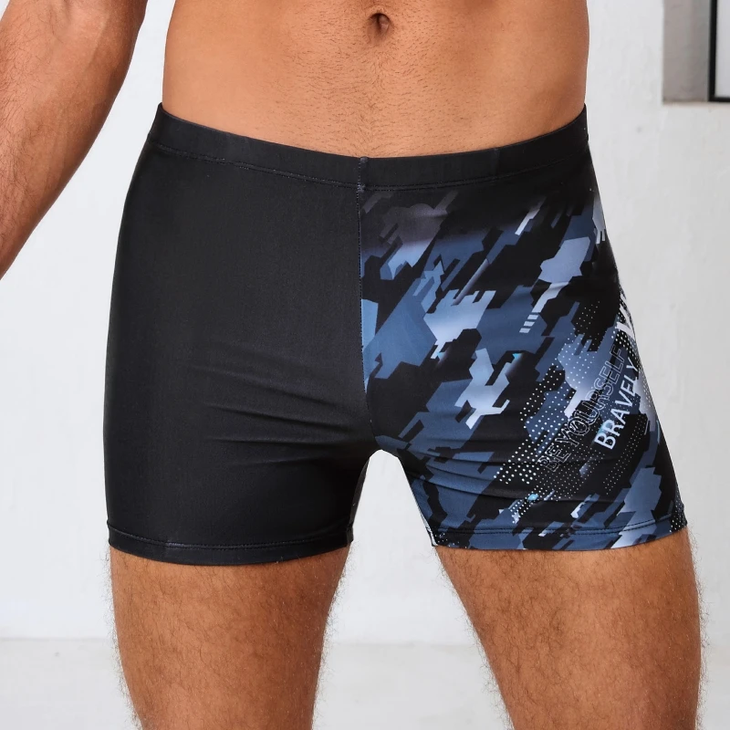 

Мужские быстросохнущие боксеры в клетку для активного отдыха, спортивные, с защитой от просвечивания, удобные, с плоским краем, для плавания